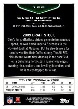 2009 Bowman Draft Picks - Red #122 Glen Coffee Back