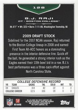 2009 Bowman Draft Picks - Red #128 B.J. Raji Back