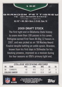 2009 Bowman Draft Picks - Red #132 Brandon Pettigrew Back