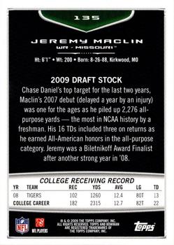 2009 Bowman Draft Picks - Red #135 Jeremy Maclin Back