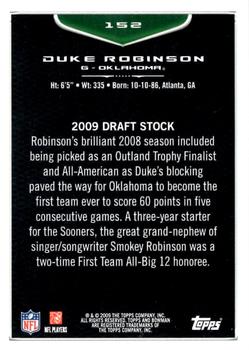 2009 Bowman Draft Picks - Red #152 Duke Robinson Back