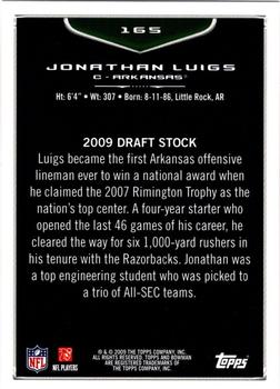 2009 Bowman Draft Picks - Red #165 Jonathan Luigs Back