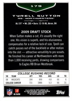 2009 Bowman Draft Picks - Red #179 Tyrell Sutton Back