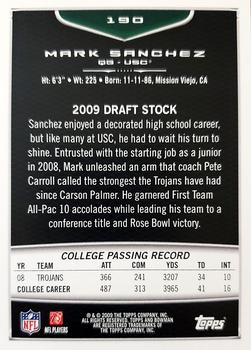 2009 Bowman Draft Picks - Red #190 Mark Sanchez Back