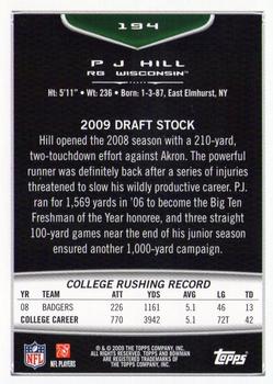 2009 Bowman Draft Picks - Red #194 P.J. Hill Back
