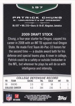 2009 Bowman Draft Picks - Red #197 Patrick Chung Back