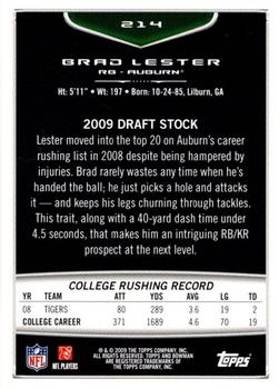 2009 Bowman Draft Picks - Red #214 Brad Lester Back