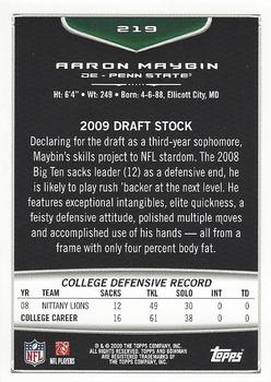 2009 Bowman Draft Picks - Red #219 Aaron Maybin Back