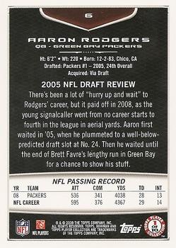 2009 Bowman Draft Picks - Red #6 Aaron Rodgers Back