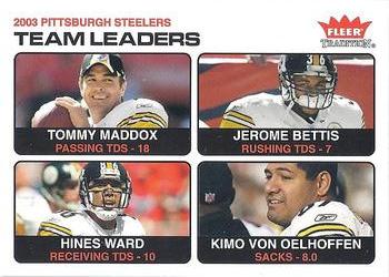 2004 Fleer Tradition #13 Tommy Maddox / Jerome Bettis / Hines Ward / Kimo von Oelhoffen Front