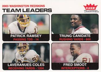 2004 Fleer Tradition #19 Patrick Ramsey / Trung Canidate / Laveranues Coles / Fred Smoot Front