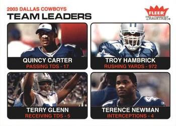 2004 Fleer Tradition #20 Quincy Carter / Troy Hambrick / Terry Glenn / Terence Newman Front