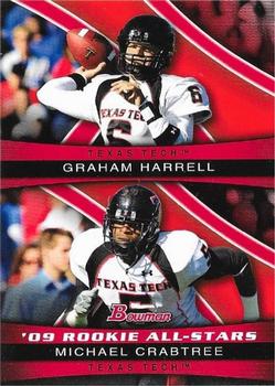 2009 Bowman Draft Picks - '09 Rookie All-Stars Combos #ASC6 Graham Harrell / Michael Crabtree Front
