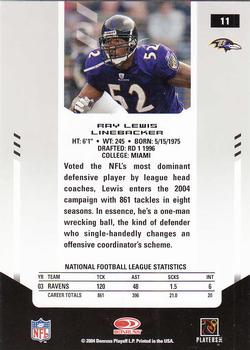 2004 Leaf Certified Materials #11 Ray Lewis Back