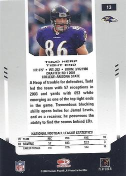2004 Leaf Certified Materials #13 Todd Heap Back