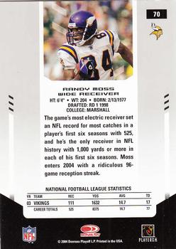 2004 Leaf Certified Materials #70 Randy Moss Back