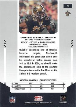 2004 Leaf Certified Materials #76 Donte Stallworth Back