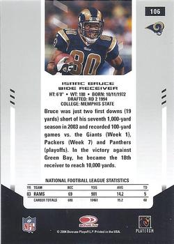 2004 Leaf Certified Materials #106 Isaac Bruce Back
