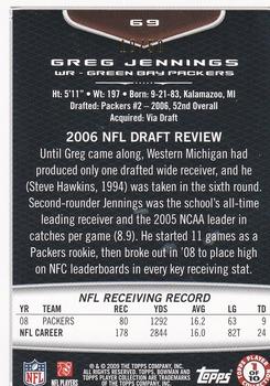 2009 Bowman Draft Picks - Silver #69 Greg Jennings Back