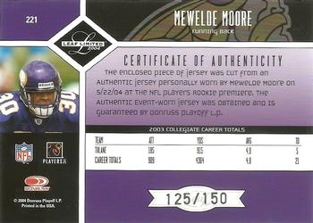 2004 Leaf Limited #221 Mewelde Moore Back