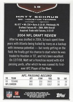 2009 Bowman Draft Picks - White #18 Matt Schaub Back