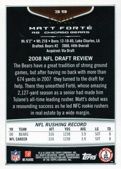 2009 Bowman Draft Picks - White #39 Matt Forte Back