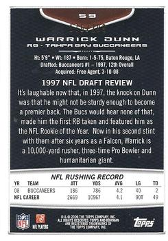 2009 Bowman Draft Picks - White #59 Warrick Dunn Back
