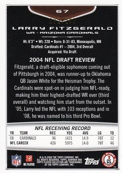 2009 Bowman Draft Picks - White #67 Larry Fitzgerald Back
