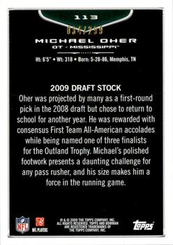 2009 Bowman Draft Picks - White #113 Michael Oher Back