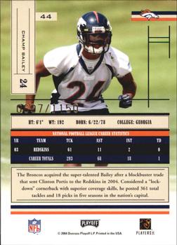 2004 Playoff Absolute Memorabilia #44 Champ Bailey Back