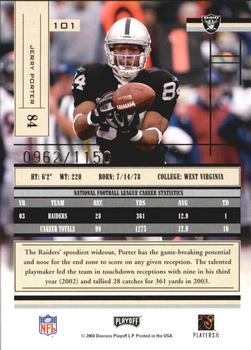 2004 Playoff Absolute Memorabilia #101 Jerry Porter Back