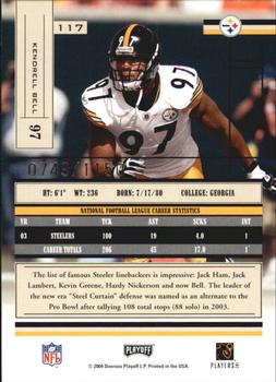 2004 Playoff Absolute Memorabilia #117 Kendrell Bell Back