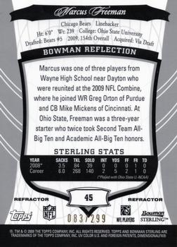 2009 Bowman Sterling - Refractors #45 Marcus Freeman Back