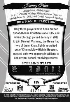 2009 Bowman Sterling - Refractors #135 Johnny Knox Back