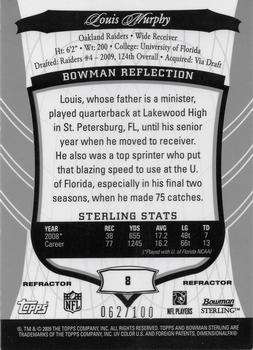 2009 Bowman Sterling - Xfractors #8 Louis Murphy Back