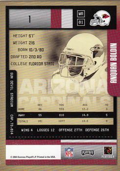 2004 Playoff Contenders #1 Anquan Boldin Back