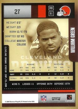 2004 Playoff Contenders #27 William Green Back