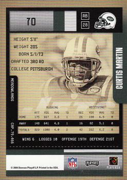 2004 Playoff Contenders #70 Curtis Martin Back