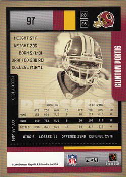 2004 Playoff Contenders #97 Clinton Portis Back
