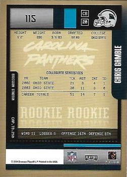 2004 Playoff Contenders #115 Chris Gamble Back