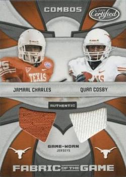 2009 Donruss Certified - Fabric of the Game College Combos #4 Jamaal Charles / Quan Cosby Front