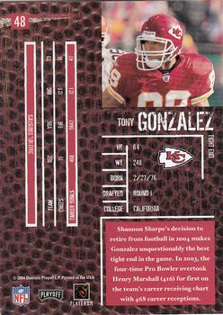 2004 Playoff Hogg Heaven #48 Tony Gonzalez Back