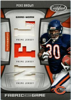 2009 Donruss Certified - Fabric of the Game NFL Die Cut Prime #104 Mike Brown Front