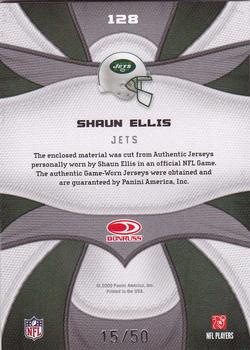 2009 Donruss Certified - Fabric of the Game Prime #128 Shaun Ellis Back