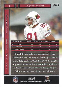 2004 Playoff Honors #1 Anquan Boldin Back