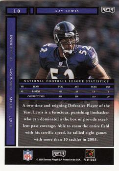 2004 Playoff Honors #10 Ray Lewis Back