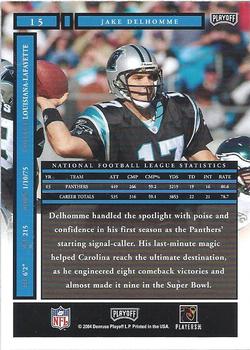 2004 Playoff Honors #15 Jake Delhomme Back