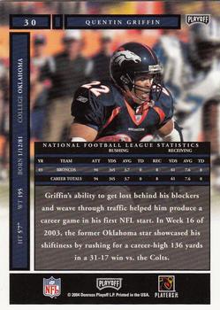 2004 Playoff Honors #30 Quentin Griffin Back
