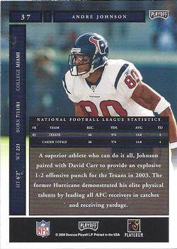 2004 Playoff Honors #37 Andre Johnson Back