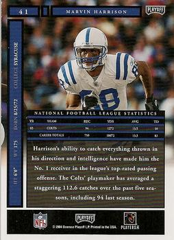 2004 Playoff Honors #41 Marvin Harrison Back